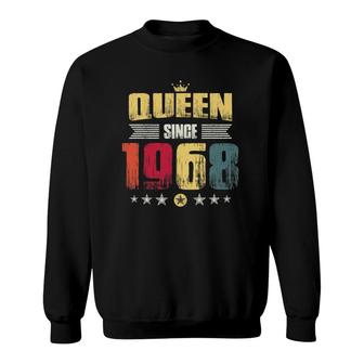 Queen Since 1968 Vintage 53Rd Birthday Gift For Women Sweatshirt | Mazezy