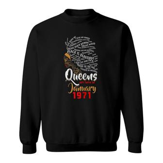 Queens Are Born In January 1971 49Th Birthday Cute Gift Sweatshirt | Mazezy