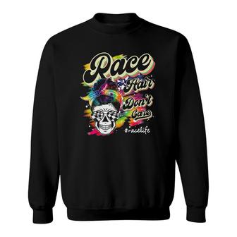 Race Hair Don't Care Messy Bun Sunglasses Mother's Day Sweatshirt | Mazezy UK