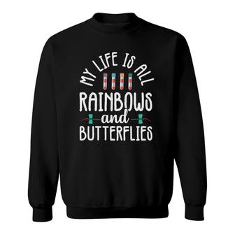 Rainbow Butterflies Phlebotomist Phlebotomy Technician Nurse Sweatshirt | Mazezy