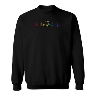 Rainbow Flag Lgbtq Heartbeat Gay Pride Month Lgbt Sweatshirt | Mazezy AU