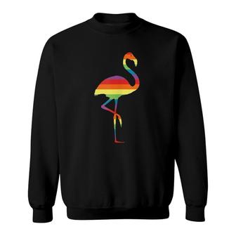 Rainbow Flamingo Gay Rights Pride Parade Outfit Sweatshirt | Mazezy
