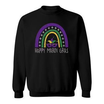 Rainbow Happy Mardi Gras Women Girls Sweatshirt | Mazezy