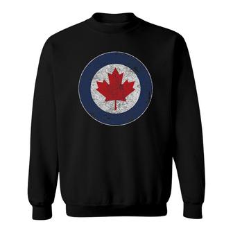 Rcaf Royal Canadian Air Force Roundel Maple Leaf Sweatshirt | Mazezy