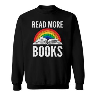 Read More Books Reading Vintage Retro Rainbow Sweatshirt | Mazezy