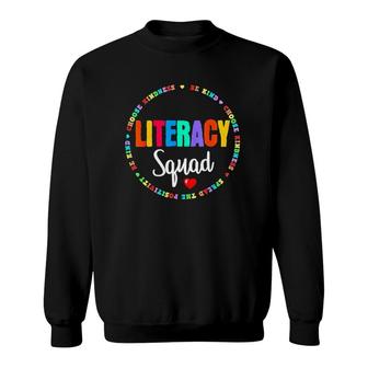 Reading Teacher Interventionist Specialist Literacy Squad Sweatshirt | Mazezy
