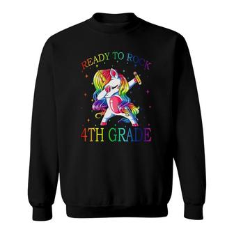 Ready To Rock 4Th Grade Unicorn Funny Back To School Sweatshirt | Mazezy AU