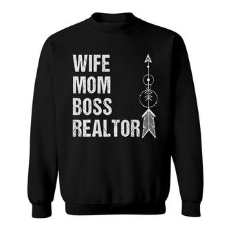 Realtor Mom Wife Mom Boss Realtor Funny Sweatshirt | Mazezy