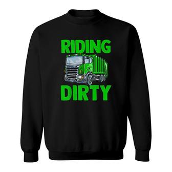 Recycling Trash Garbage Truck Men Riding Dirty Sweatshirt - Thegiftio UK