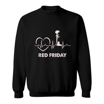 Red Friday Heartbeat Sweatshirt | Mazezy