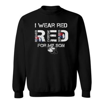 Red Friday Military Mom Design Women's I Wear Red For My Son Sweatshirt | Mazezy