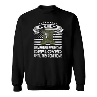 Red Friday Military Until They Come Home American Flag Boots Sweatshirt | Mazezy