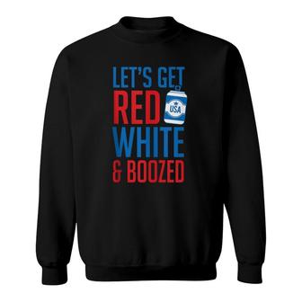 Red White And Boozed 4Th Of July Drinking Sweatshirt | Mazezy