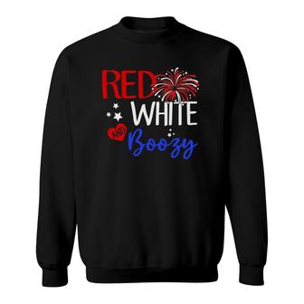 Red White & Boozy 4Th Of July Usa Jesus Patriotic American Sweatshirt | Mazezy