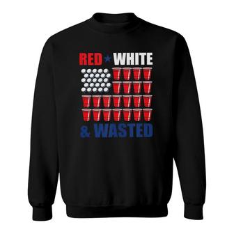 Red White And Wasted Sweatshirt | Mazezy