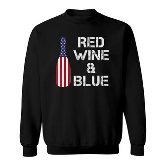 Red Wine Blue Loves 4Th Of July Patriotic National Sweatshirt | Mazezy