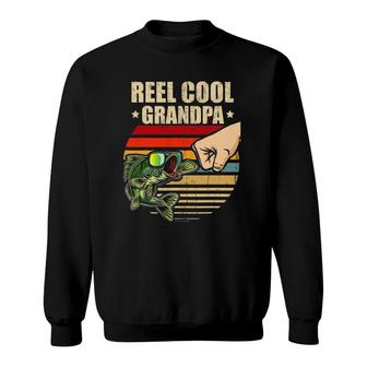 Reel Cool Grandpa Retro Fishing Father's Day Gift Fist Bump Sweatshirt | Mazezy