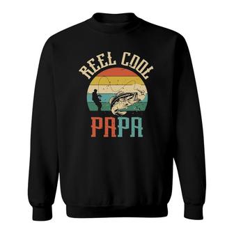 Reel Cool Papa Fishing Dad Gifts Father's Day Fisherman Fish Sweatshirt | Mazezy