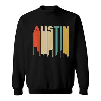 Retro 1970's Style Austin Texas Skyline Sweatshirt | Mazezy