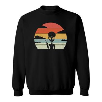 Retro Alien Ufo Space Ship Gift - Vintage Extraterrestrial Sweatshirt | Mazezy