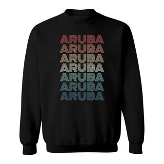 Retro Aruba Vintage 80S Style Family Vacation Sweatshirt | Mazezy