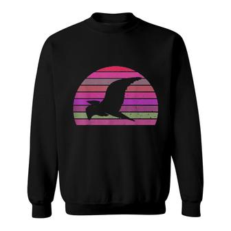 Retro Crow Vintage Crow Silhouette Bird Animal 80S 90S  Sweatshirt