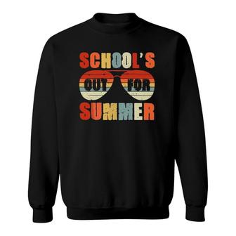 Retro Last Day Of School's Out For Summer Teacher Vintage Sweatshirt | Mazezy