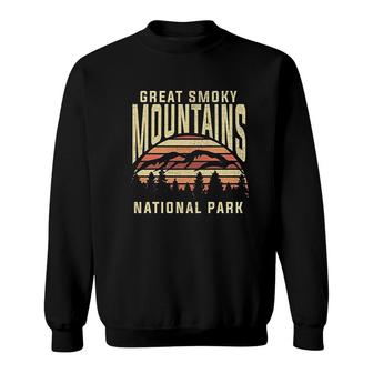 Retro National Park Great Smoky Mountains National Park Orange Sweatshirt - Thegiftio UK