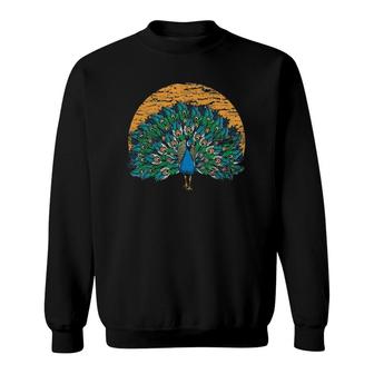Retro Peacock Lover Gift Sweatshirt | Mazezy