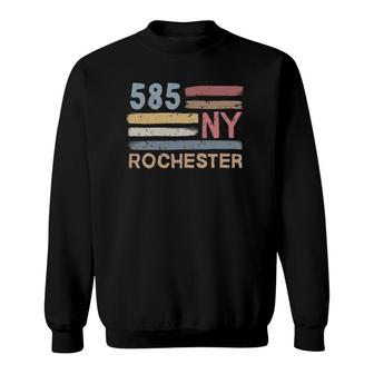 Retro Rochester Area Code 585 Residents State New York Sweatshirt | Mazezy