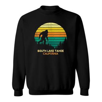 Retro South Lake Tahoe California Bigfoot Souvenir Sweatshirt | Mazezy