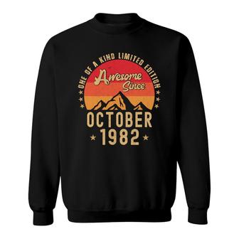 Retro Sunset Birthday Awesome Since October 1982 Sweatshirt - Seseable