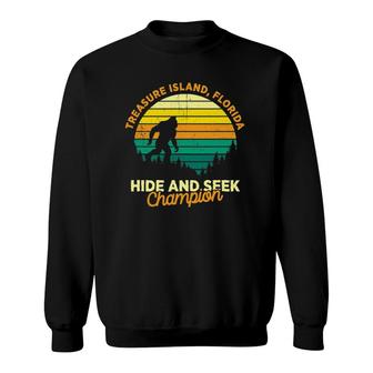 Retro Treasure Island, Florida Big Foot Souvenir Sweatshirt | Mazezy