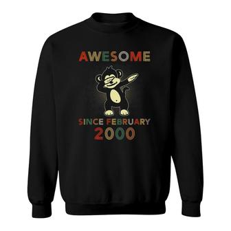 Retro Vintage Monkey Awesome Since February 2000 Birthday Sweatshirt | Mazezy