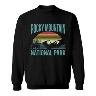 Retro Vintage National Park Rocky Mountain National Park Sweatshirt | Mazezy
