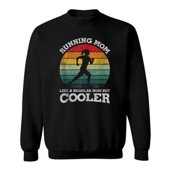 Retro Vintage Running Mom Mother Woman Runner Outdoors Sport Sweatshirt | Mazezy