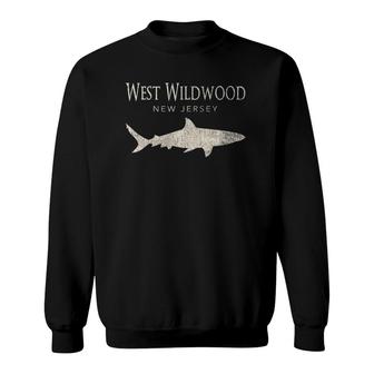 Retro West Wildwood Nj Shark Sweatshirt | Mazezy AU