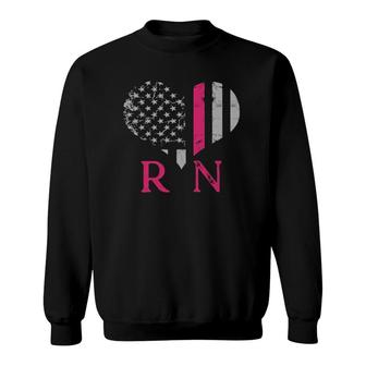 Rn Nurse Flag With Heartbeat Sweatshirt | Mazezy