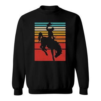 Rodeo Bucking Bronco Horse Retro Style Sweatshirt | Mazezy