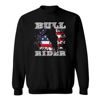 Rodeo Bull Riding Chaps Patriotic American Flag Bull Rider Sweatshirt | Mazezy