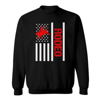 Rodeo Us Flag Rodeo Bull Riding T Sweatshirt | Mazezy