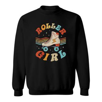 Roller Girl Skater Skating Retro Vintage 70s 80s Skates Sweatshirt - Seseable