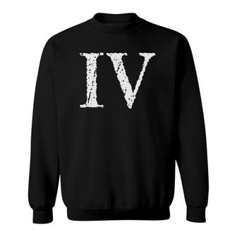 Roman Numeral 4 Iv Print Four Sweatshirt | Mazezy