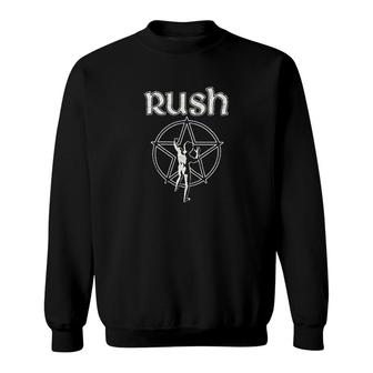 Rush Gold Starman Distressed Sweatshirt | Mazezy