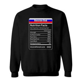 Russian Dad Nutrition Facts Fathers Day Gift Sweatshirt | Mazezy