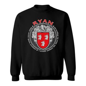 Ryan Family Crest Coat Of Arms Sweatshirt | Mazezy AU