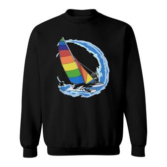 Sailing Gift Print Retro Sailor And Ocean Sailboat Sweatshirt | Mazezy