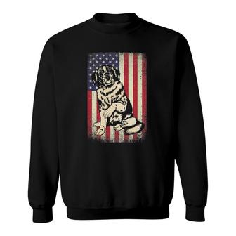 Saint Bernard American Vintage Flag Patriotic Dog Gift Sweatshirt | Mazezy