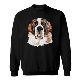 Saint Bernard Big Dog Portrait Sweatshirt | Mazezy