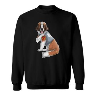 Saint Bernard I Love Mom Tattoo Dog Funny Mother's Day Sweatshirt | Mazezy